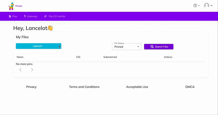How to upload your image to Pinata